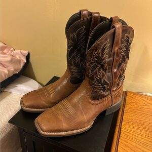 Ariat Sport Square Toe Boots Men’s 10D Width Two-Tone Brown Leather